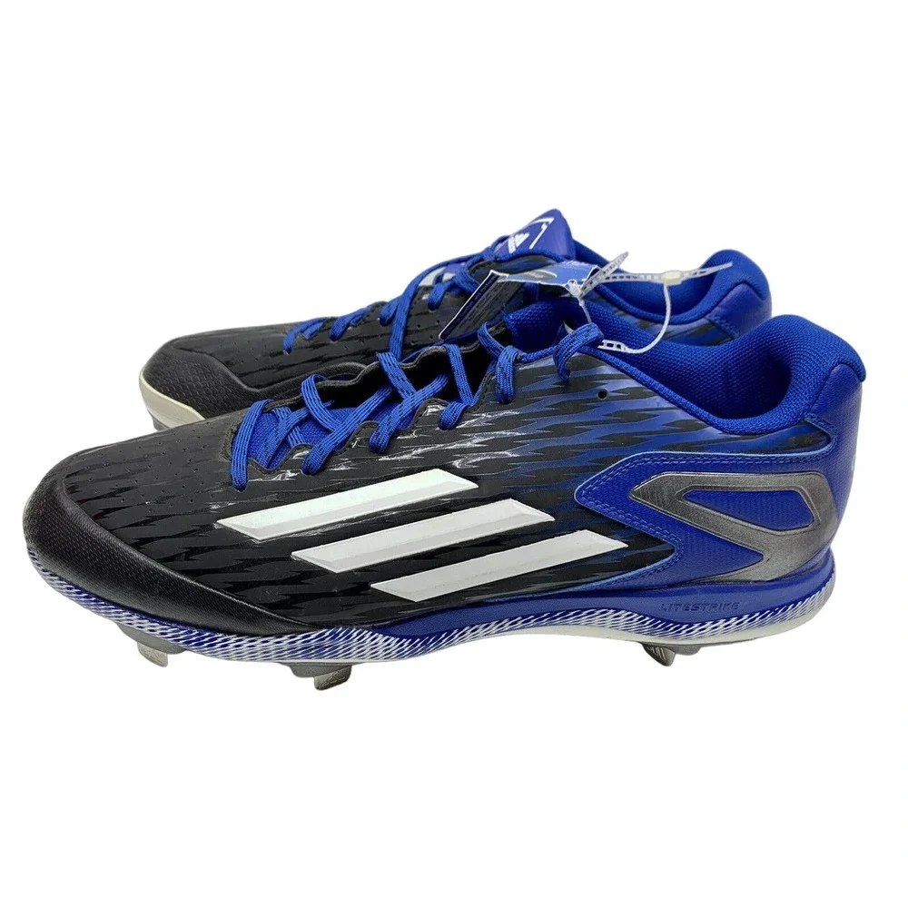 Baseball Cleats Adidas Sz 17 Power Alley 3 Blue Black White & Silver New w/o Box